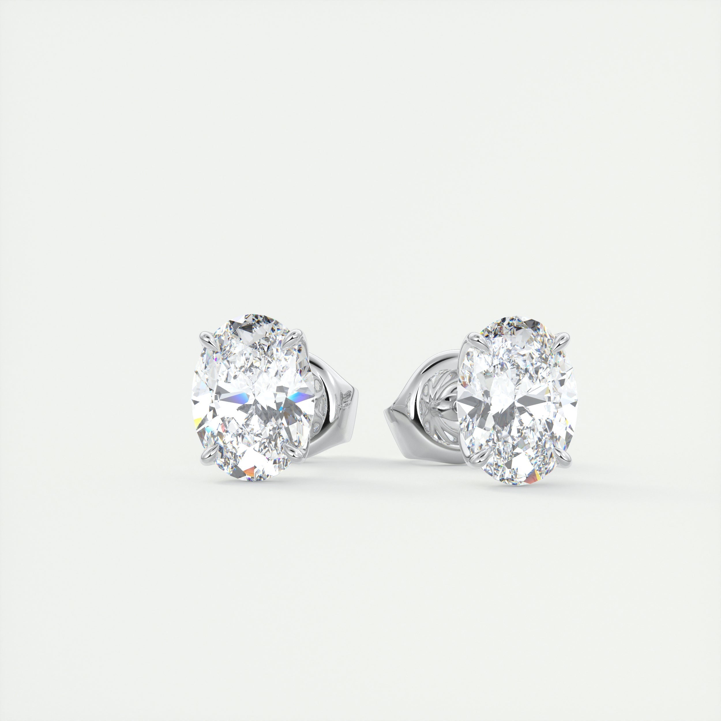 1.0CT Oval Solitaire D-VVS Lab Grown Diamond Earrings