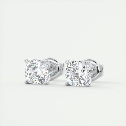 1.0CT Round Solitaire D-VVS Lab Grown Diamond Earrings