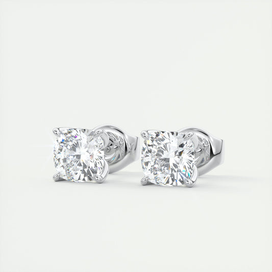 1.0CT Round Solitaire D-VVS Lab Grown Diamond Earrings