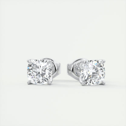 1.0CT Round Solitaire D-VVS Lab Grown Diamond Earrings
