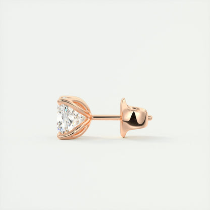 1.0CT Round Solitaire D-VVS Lab Grown Diamond Earrings