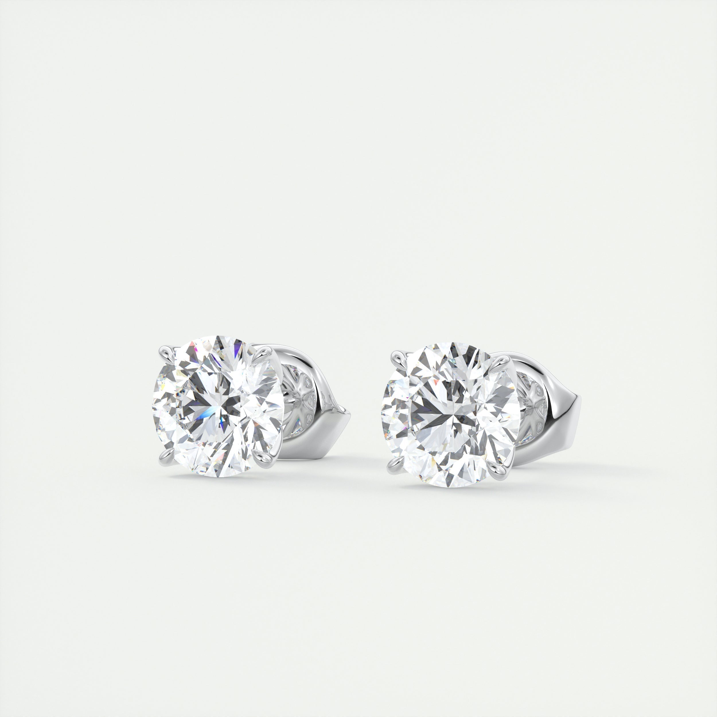 1.0CT Round Solitaire D-VVS Lab Grown Diamond Earrings