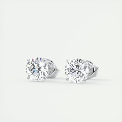 1.0CT Round Solitaire D-VVS Lab Grown Diamond Earrings