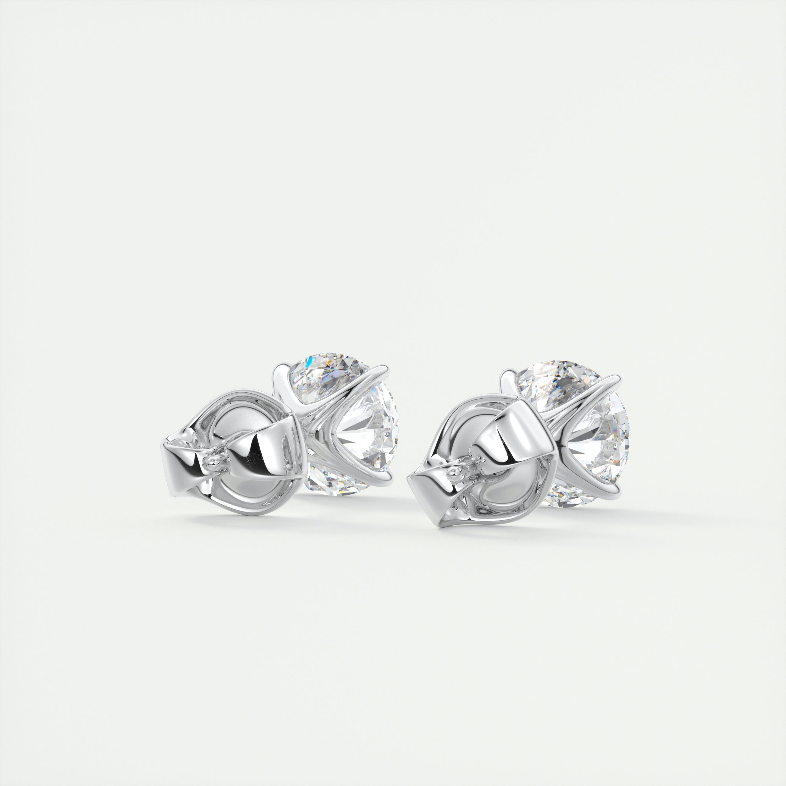 1.0CT Round Solitaire D-VVS Lab Grown Diamond Earrings