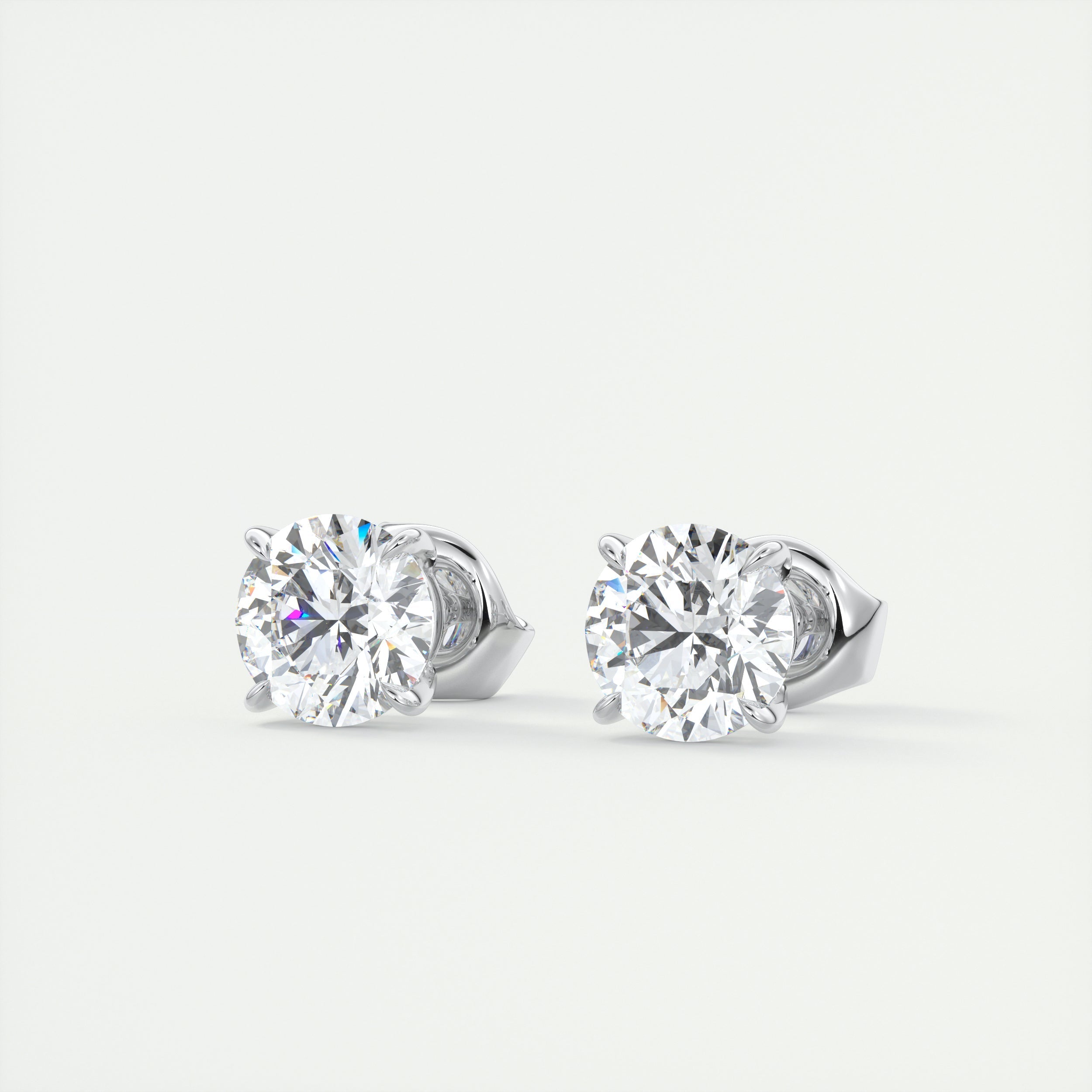 1.0CT Round Solitaire D-VVS Lab Grown Diamond Earrings