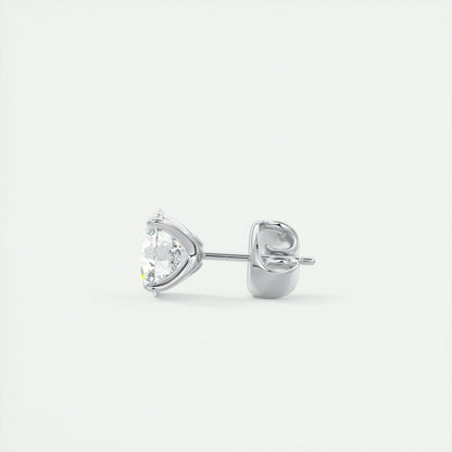 1.0CT Round Solitaire D-VVS Lab Grown Diamond Earrings