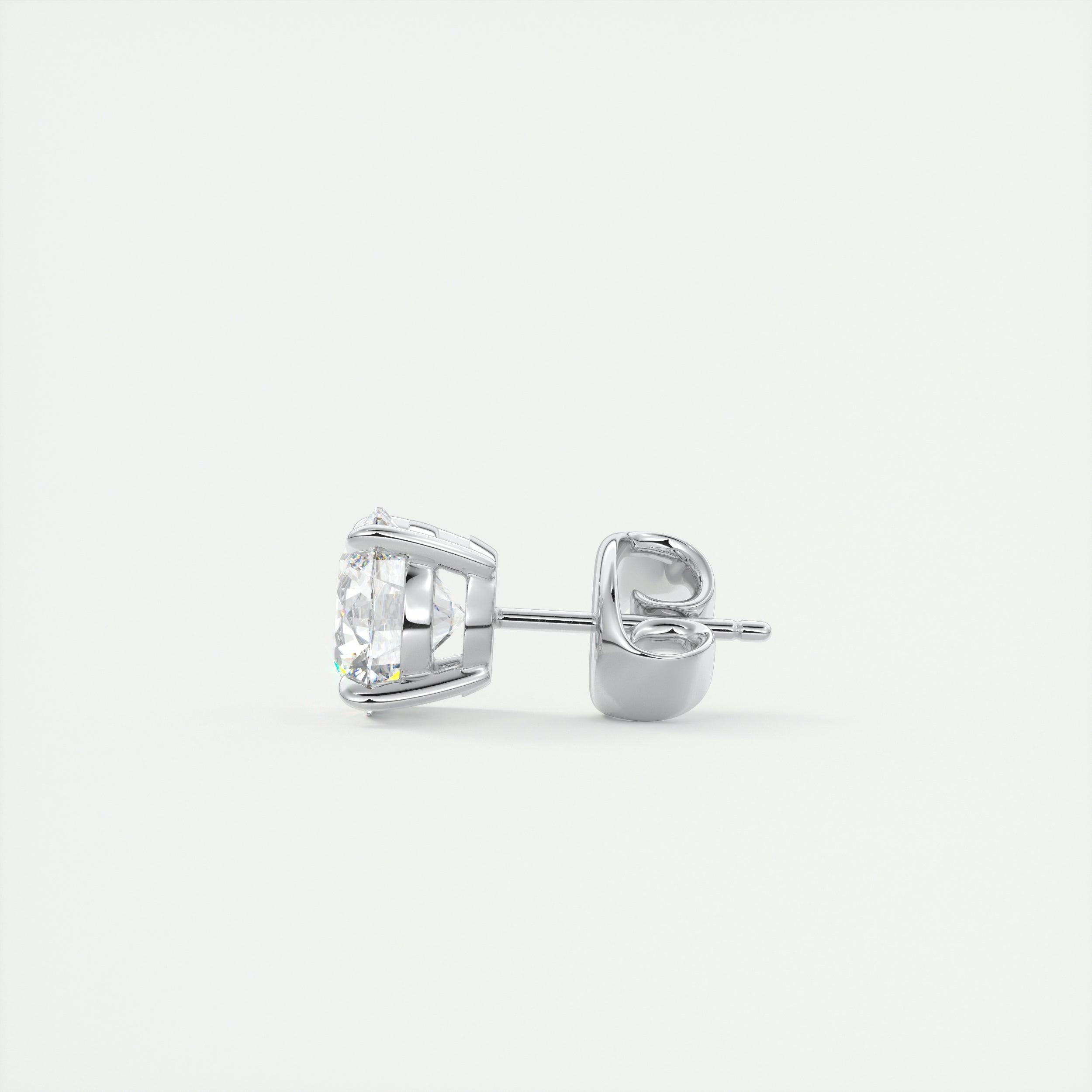 1.0CT Round Solitaire D-VVS Lab Grown Diamond Earrings
