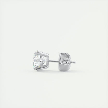 1.0CT Round Solitaire D-VVS Lab Grown Diamond Earrings