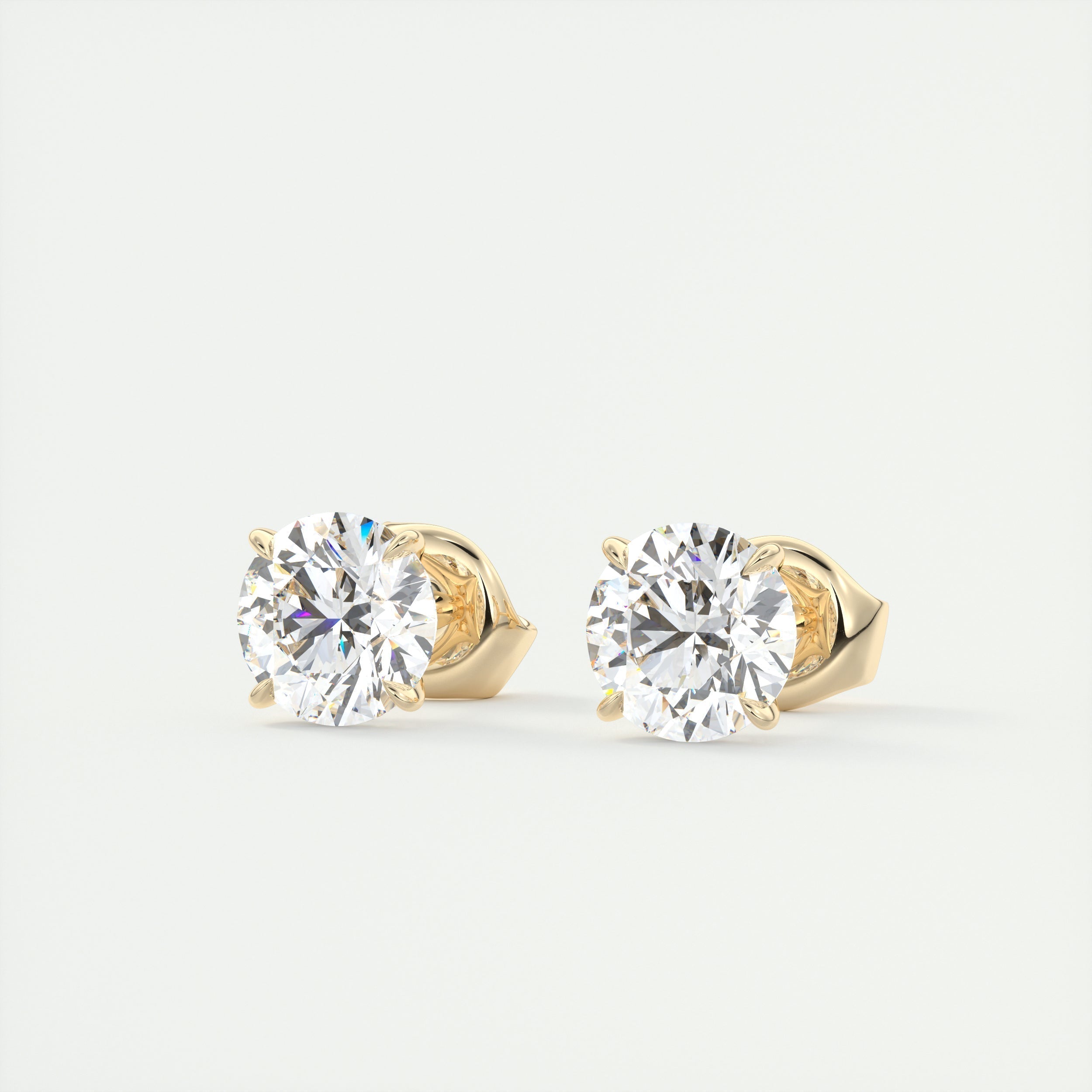 1.0CT Round Solitaire D-VVS Lab Grown Diamond Earrings