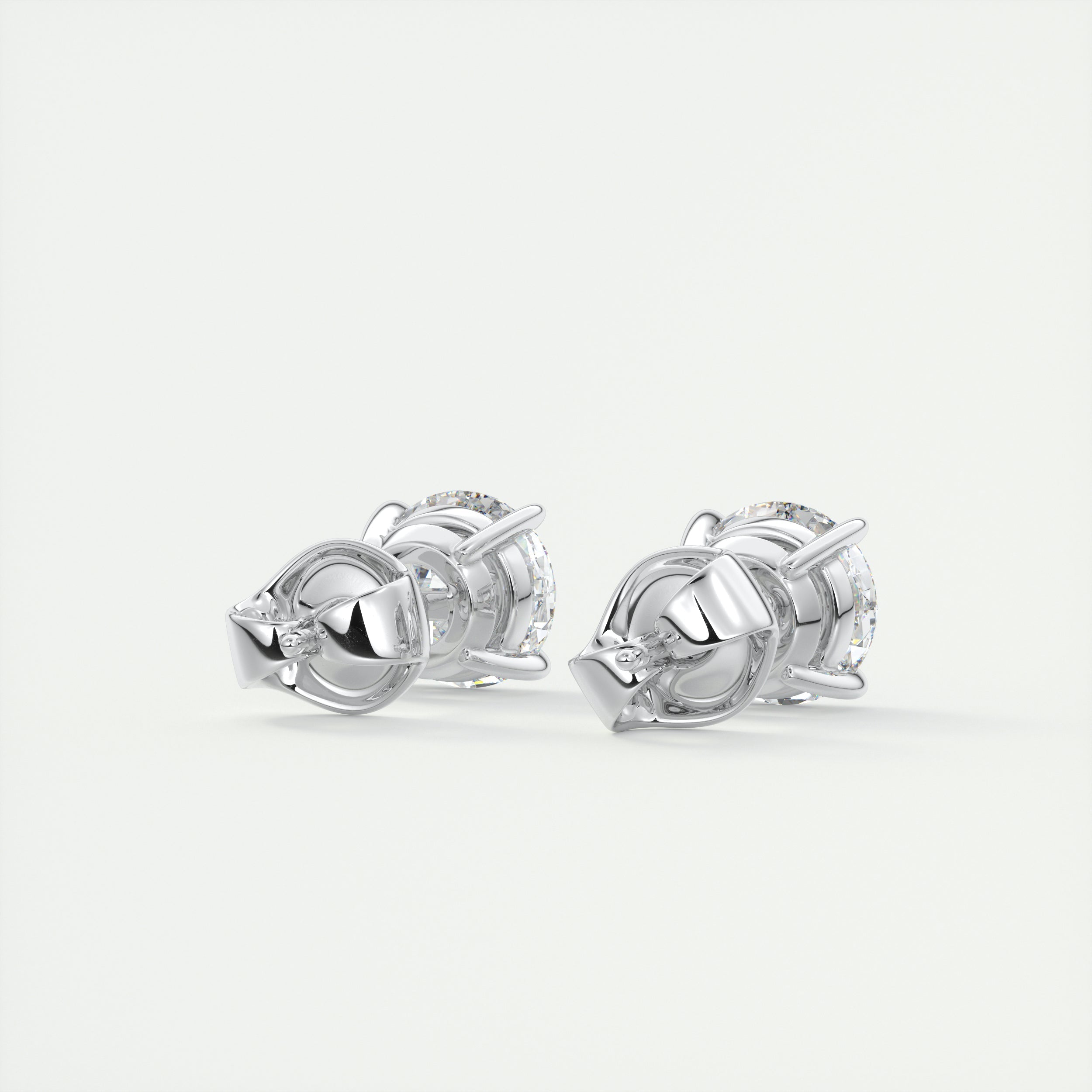 1.0CT Round Solitaire D-VVS Lab Grown Diamond Earrings