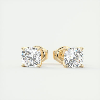 1.0CT Round Solitaire D-VVS Lab Grown Diamond Earrings