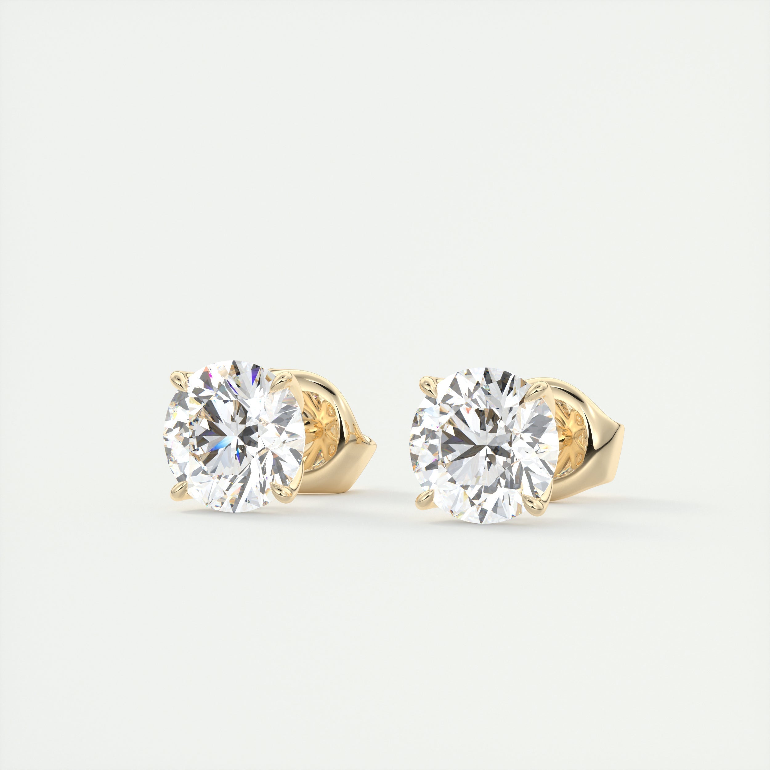 1.0CT Round Solitaire D-VVS Lab Grown Diamond Earrings