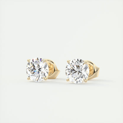 1.0CT Round Solitaire D-VVS Lab Grown Diamond Earrings