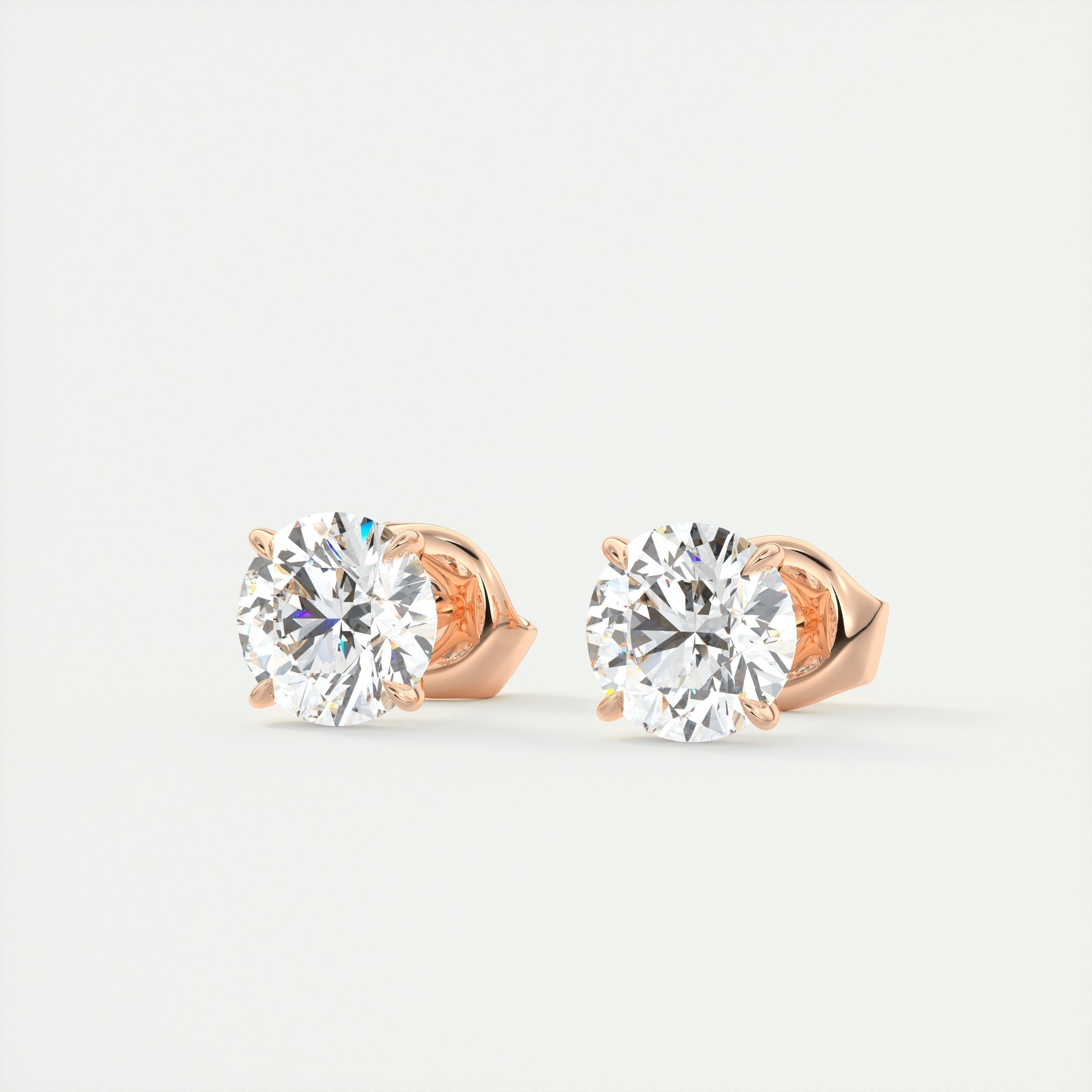 1.0CT Round Solitaire D-VVS Lab Grown Diamond Earrings