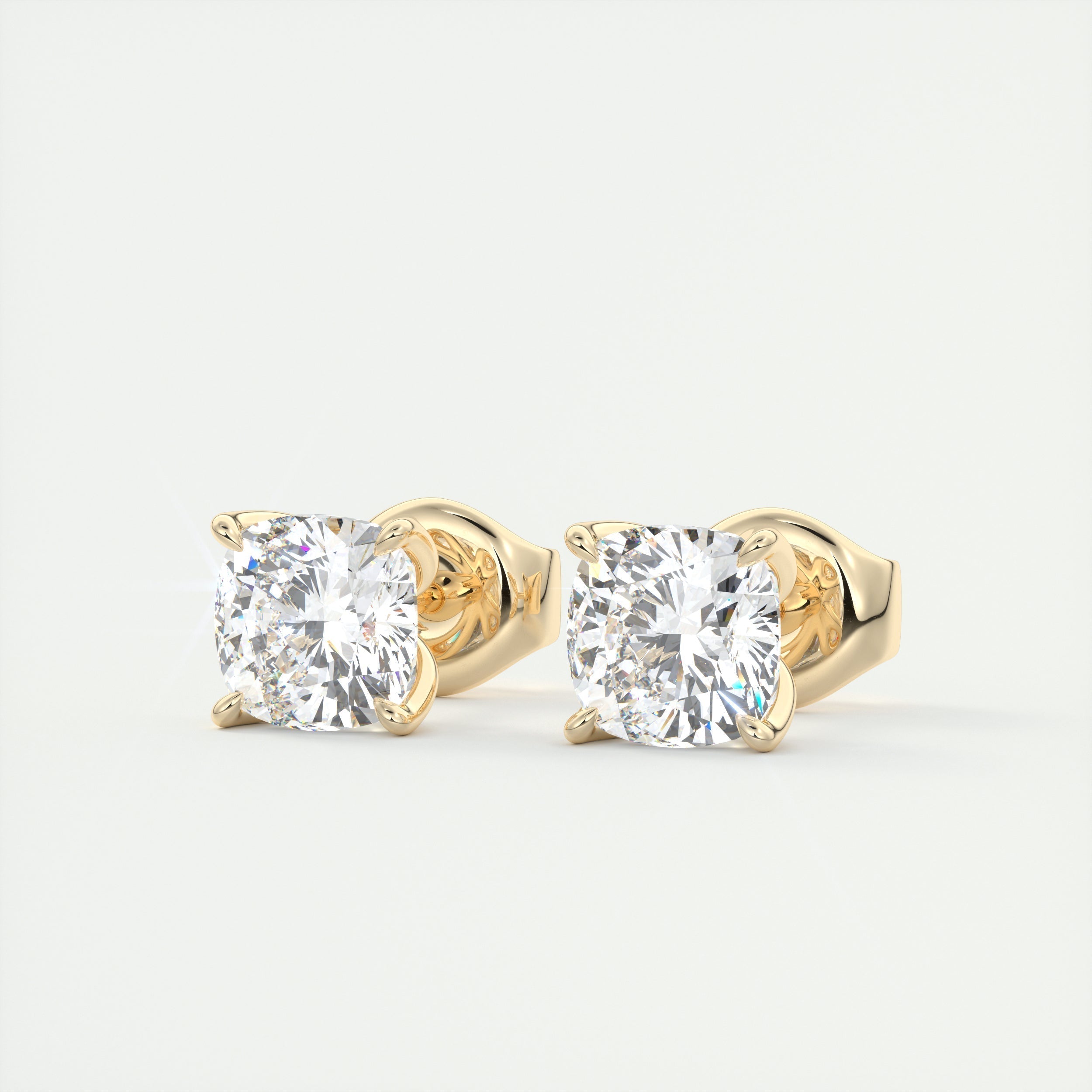 1.0CT Round Solitaire D-VVS Lab Grown Diamond Earrings