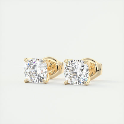 1.0CT Round Solitaire D-VVS Lab Grown Diamond Earrings