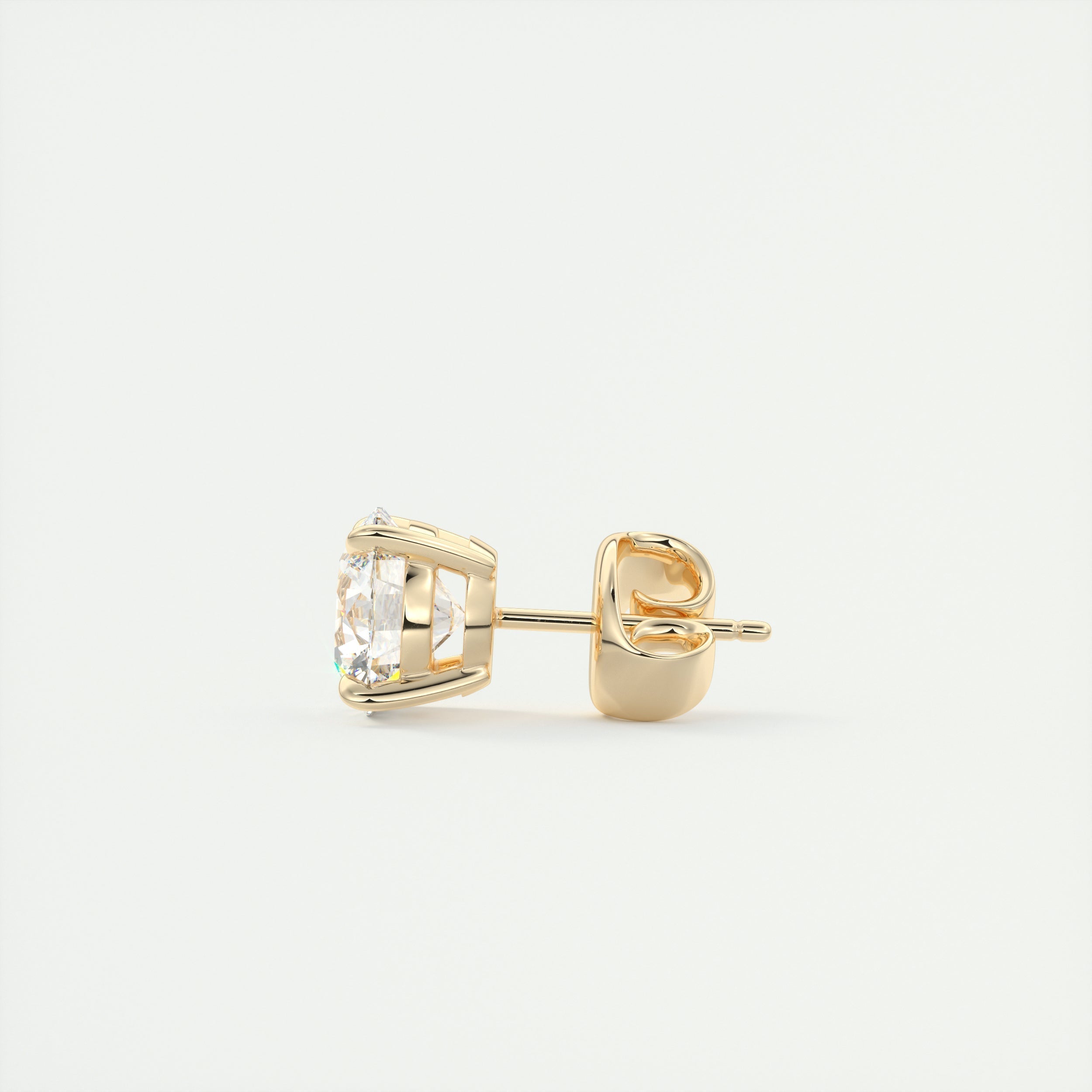 1.0CT Round Solitaire D-VVS Lab Grown Diamond Earrings