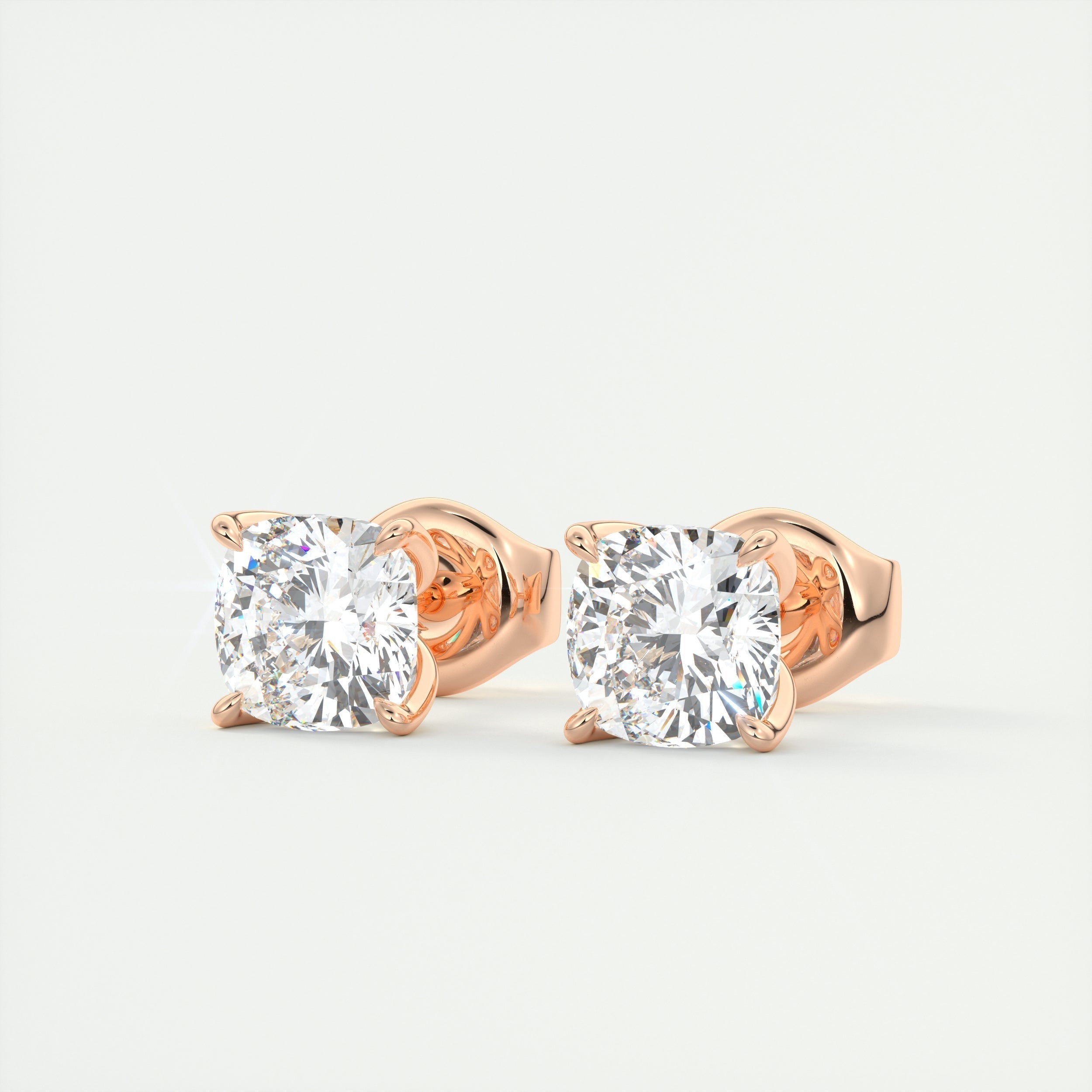 1.0CT Round Solitaire D-VVS Lab Grown Diamond Earrings