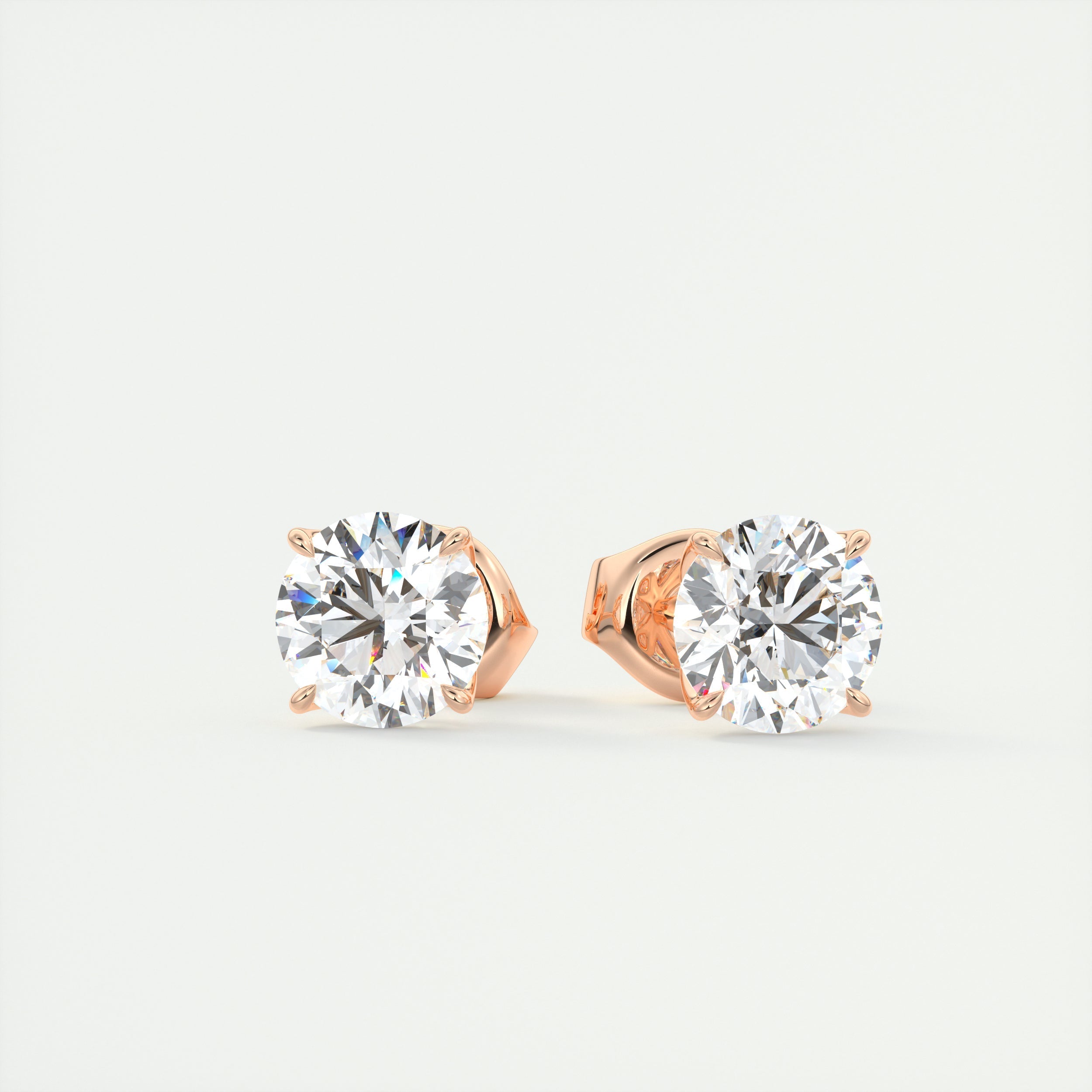 1.0CT Round Solitaire D-VVS Lab Grown Diamond Earrings