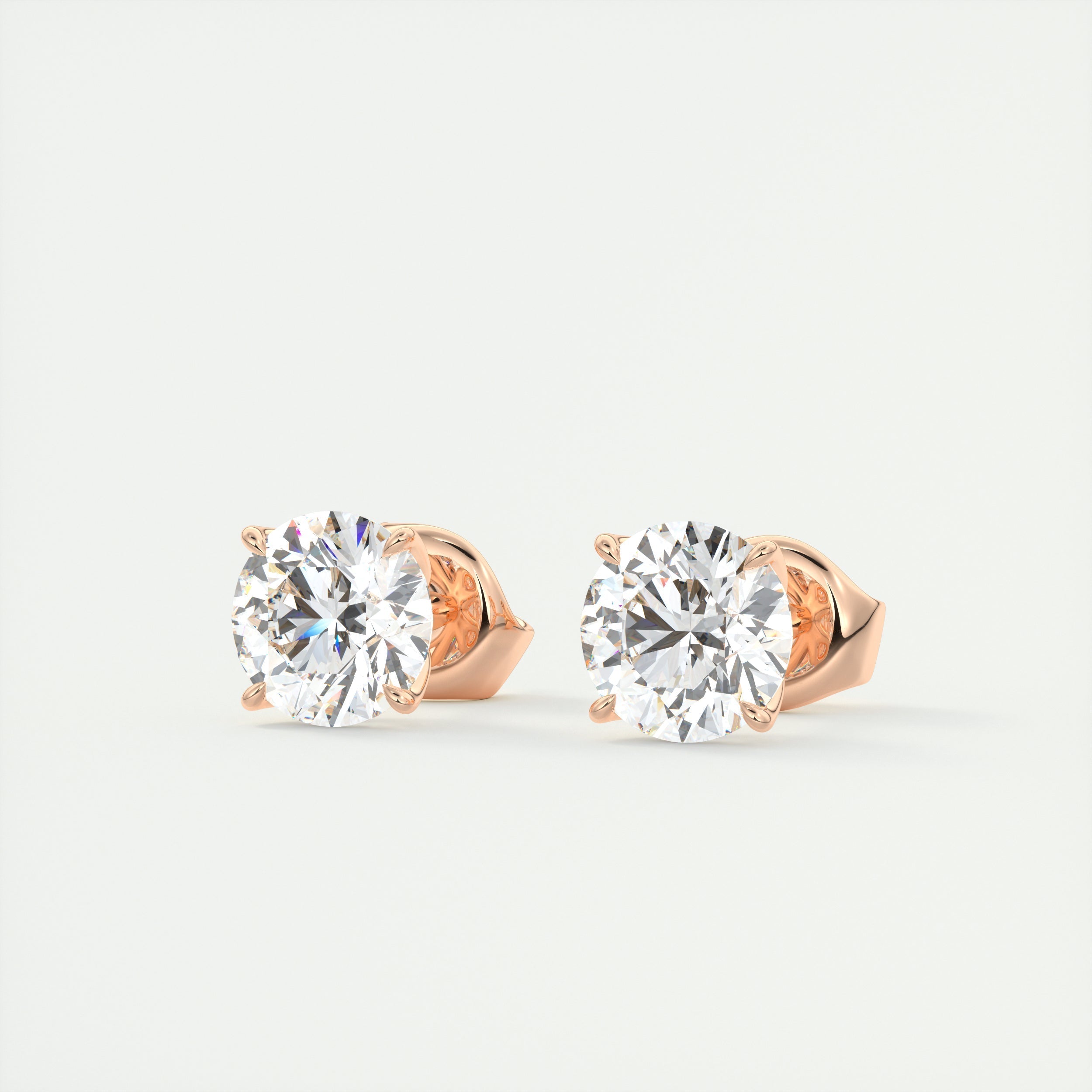 1.0CT Round Solitaire D-VVS Lab Grown Diamond Earrings