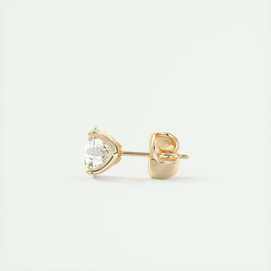 1.0CT Round Solitaire D-VVS Lab Grown Diamond Earrings