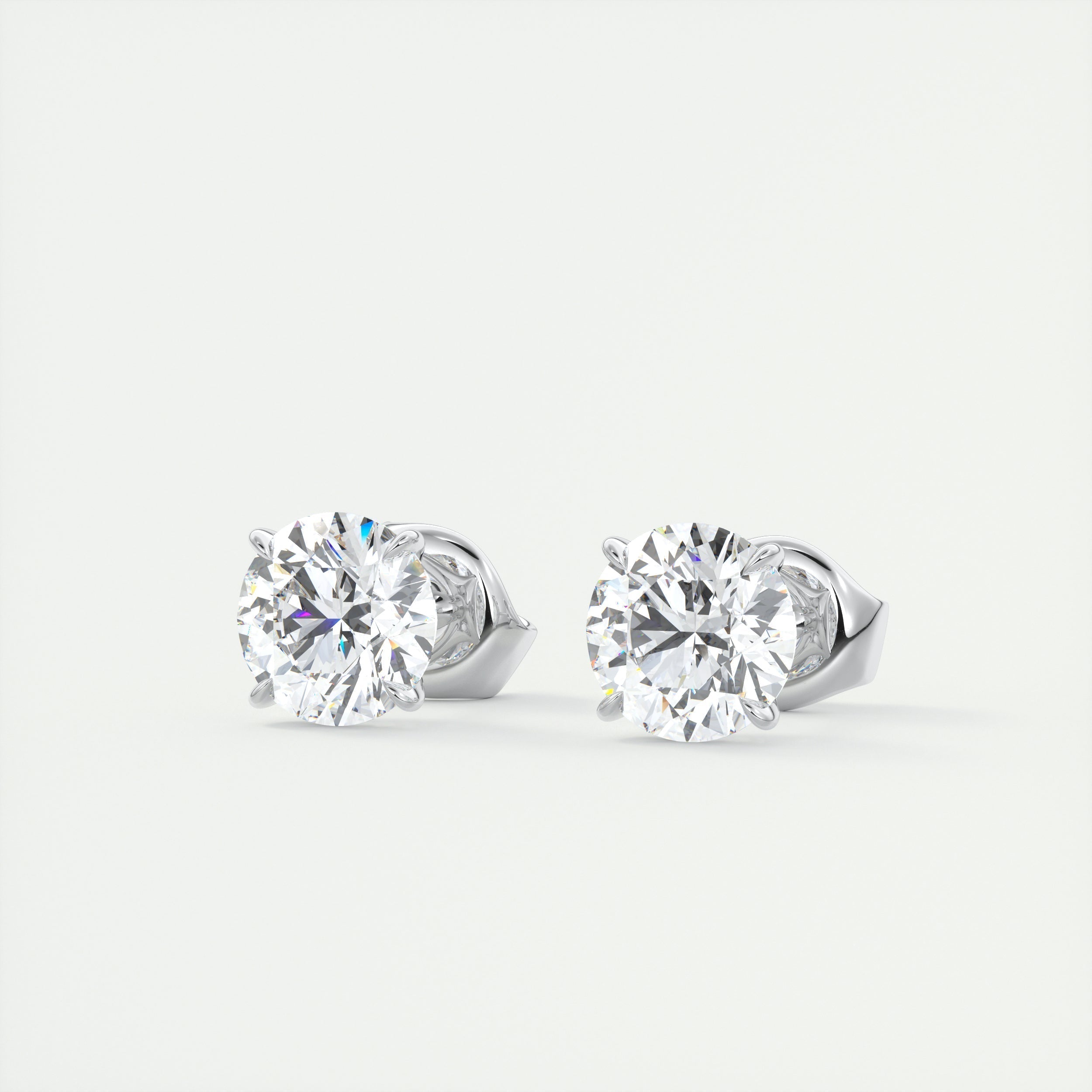 1.0CT Round Solitaire D-VVS Lab Grown Diamond Earrings