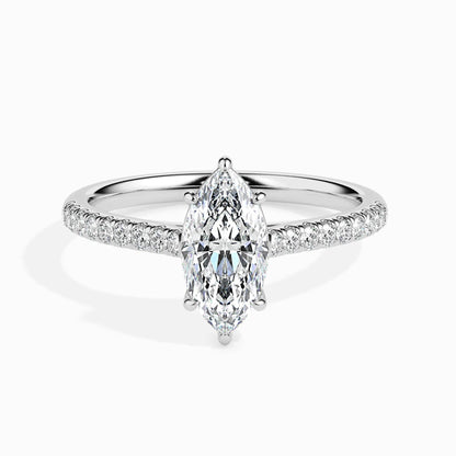 1.0ct Marquise D- VVS Lab Grown Diamond Pave Engagement Ring