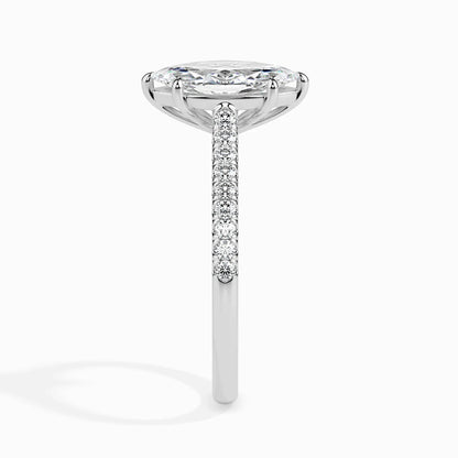 1.0ct Marquise D- VVS Lab Grown Diamond Pave Engagement Ring
