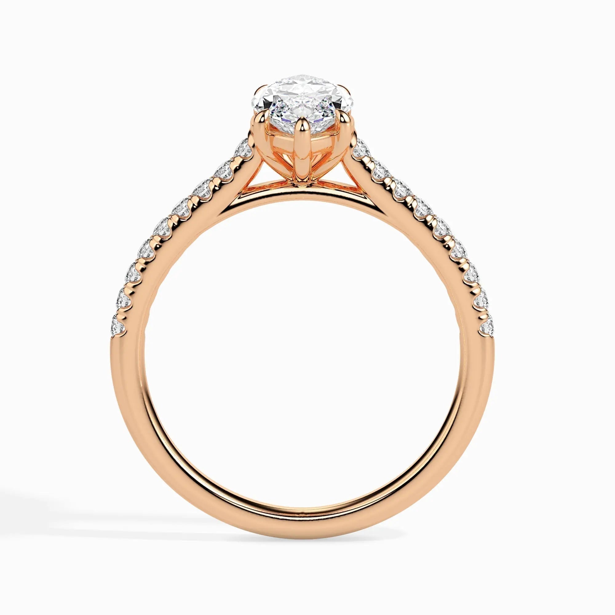 1.0ct Marquise D- VVS Lab Grown Diamond Pave Engagement Ring