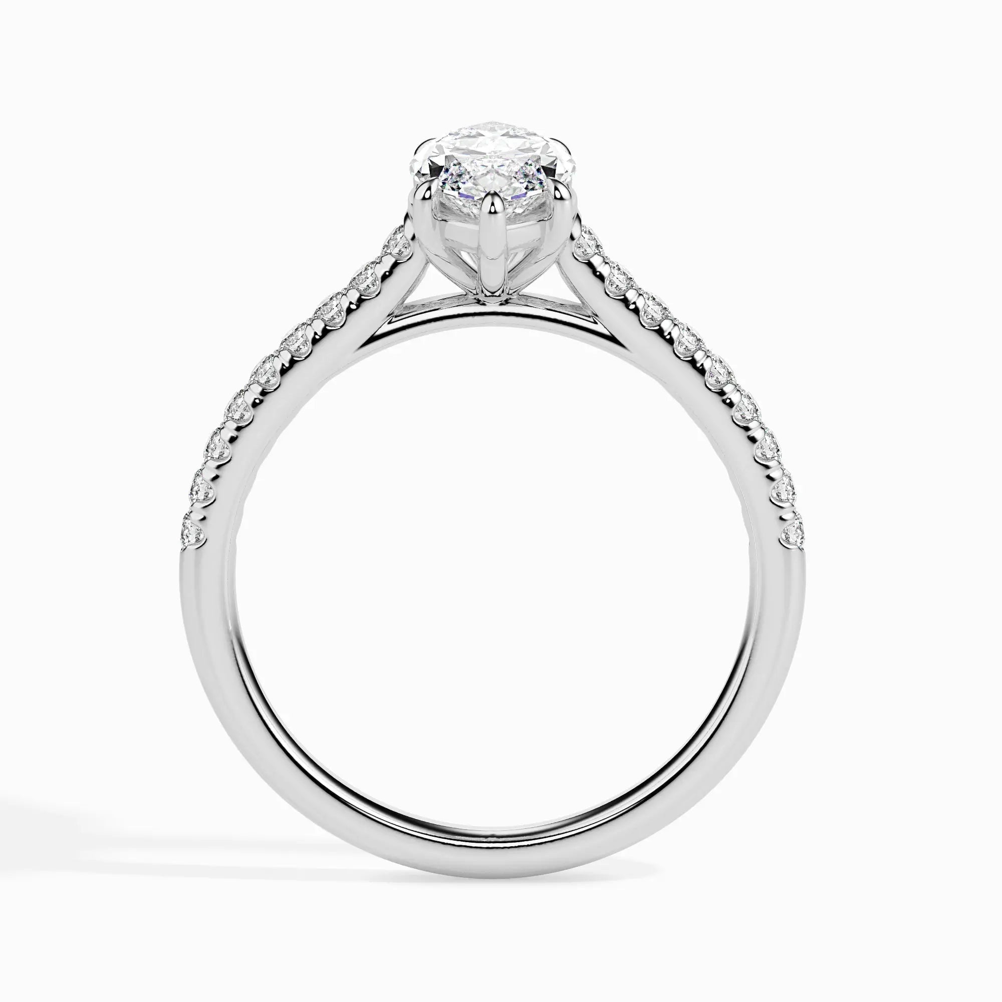 1.0ct Marquise D- VVS Lab Grown Diamond Pave Engagement Ring