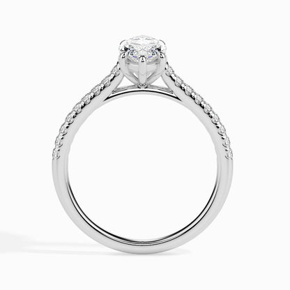 1.0ct Marquise D- VVS Lab Grown Diamond Pave Engagement Ring