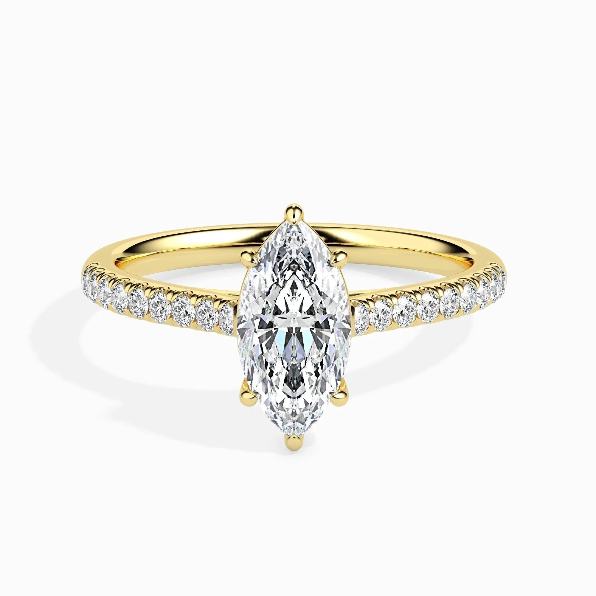 1.0ct Marquise D- VVS Lab Grown Diamond Pave Engagement Ring