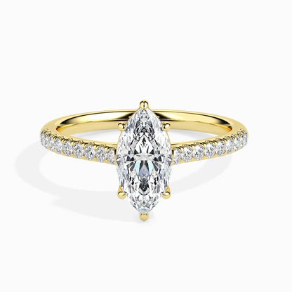1.0ct Marquise D- VVS Lab Grown Diamond Pave Engagement Ring