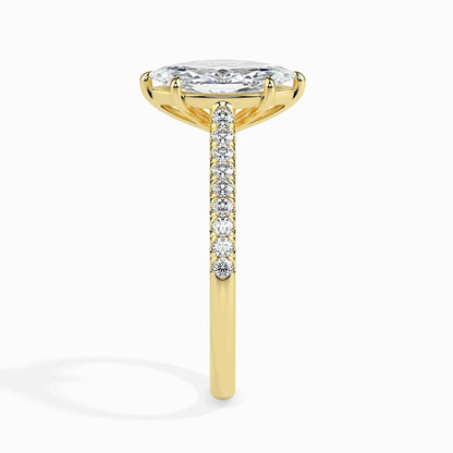 1.0ct Marquise D- VVS Lab Grown Diamond Pave Engagement Ring