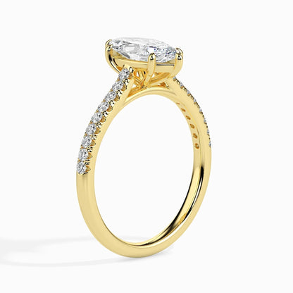 1.0ct Marquise D- VVS Lab Grown Diamond Pave Engagement Ring