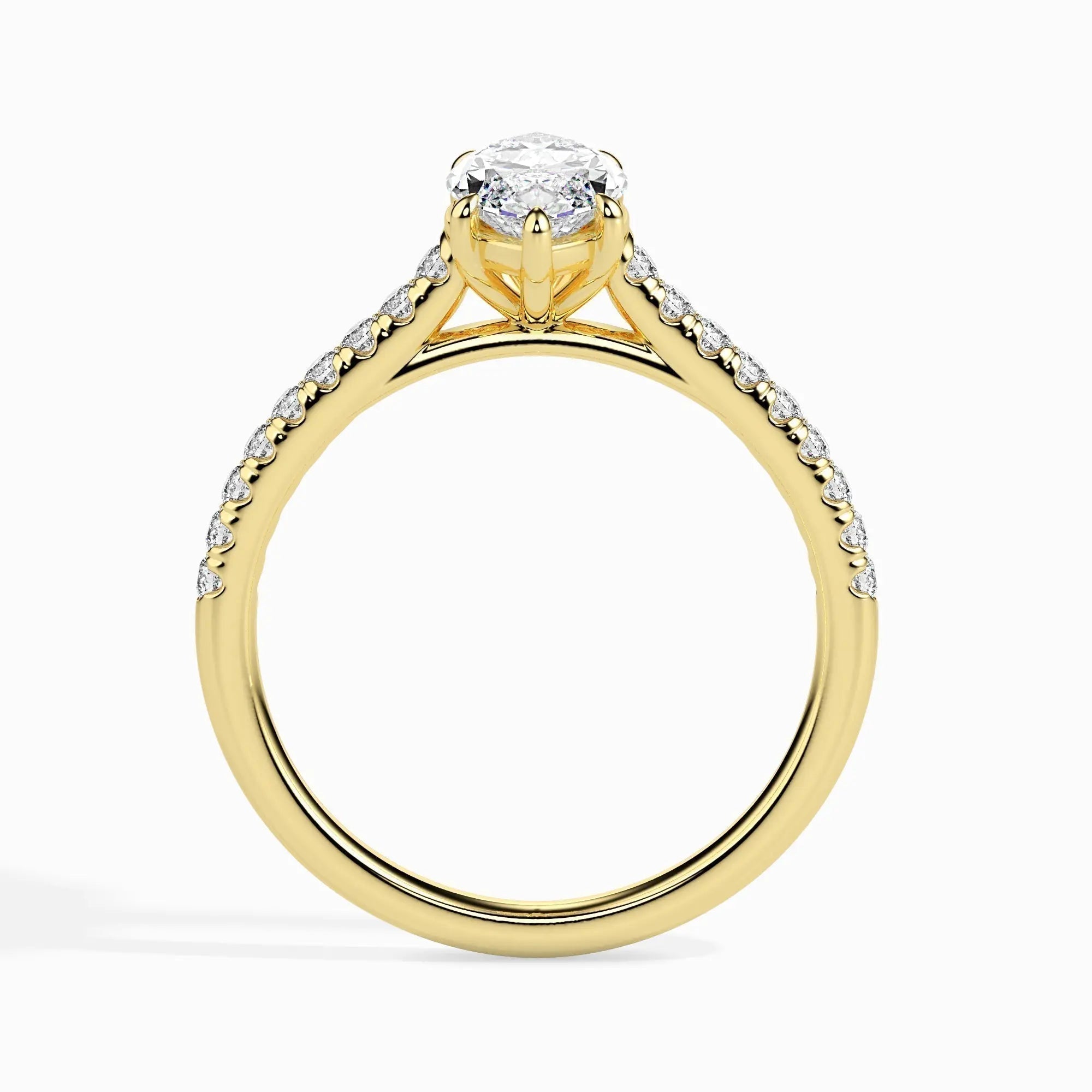 1.0ct Marquise D- VVS Lab Grown Diamond Pave Engagement Ring