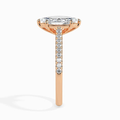 1.0ct Marquise D- VVS Lab Grown Diamond Pave Engagement Ring