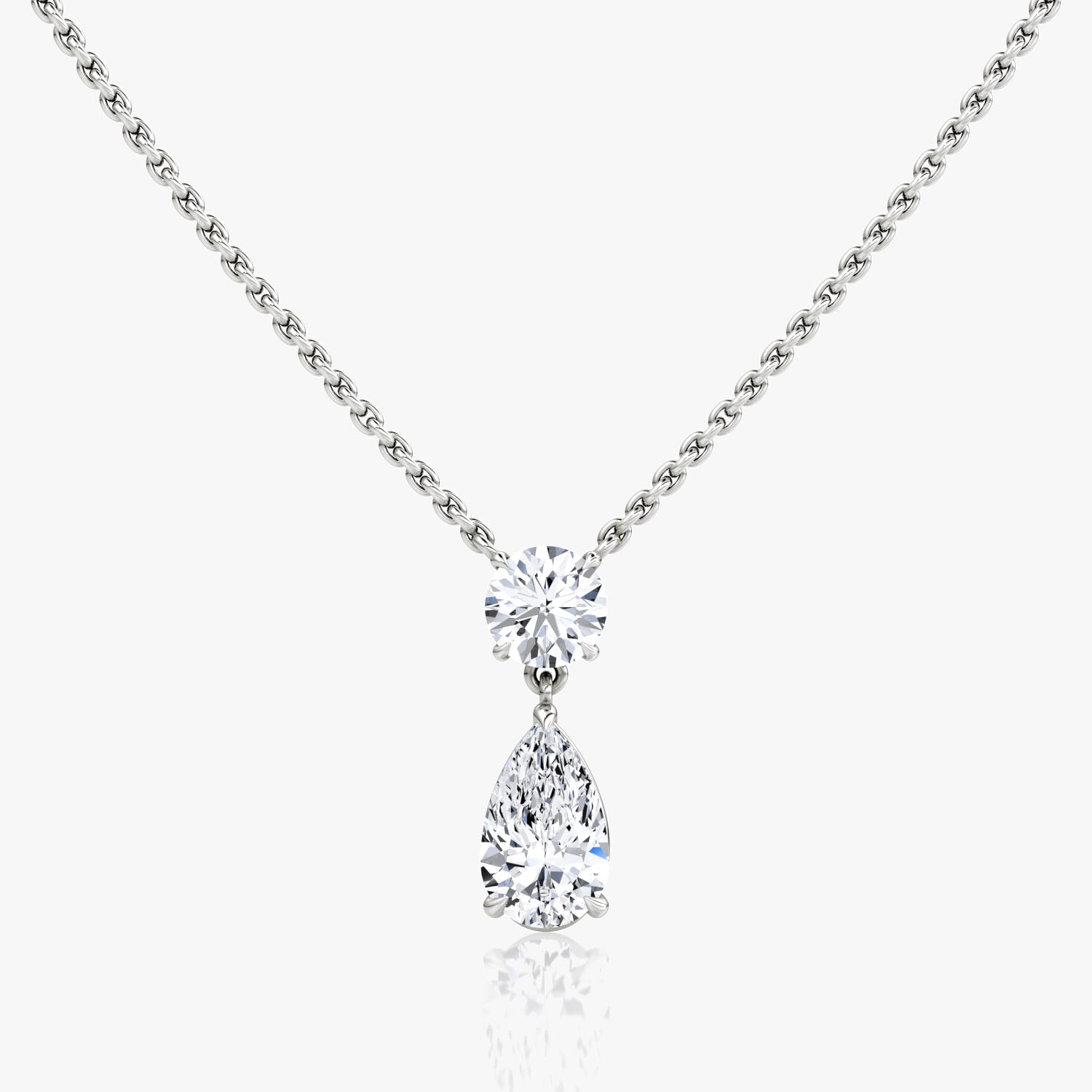 3.5 CTW Pear & Round D-VVS Lab Grown Diamond Two Stone Necklace