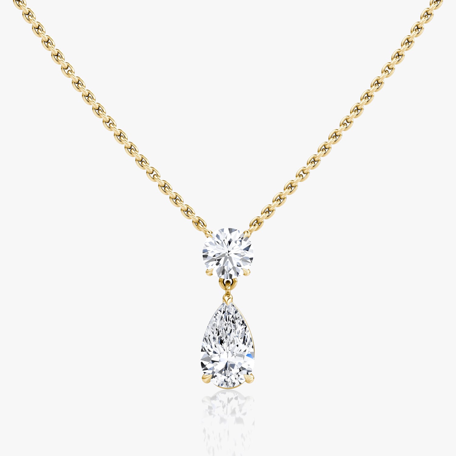 3.5 CTW Pear & Round D-VVS Lab Grown Diamond Two Stone Necklace