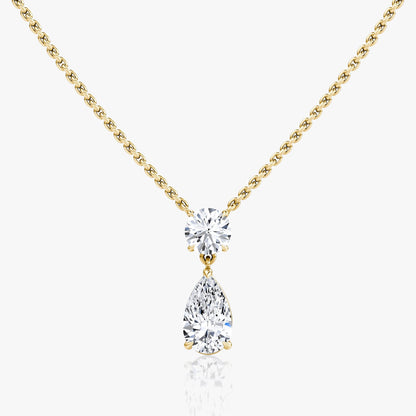3.5 CTW Pear & Round D-VVS Lab Grown Diamond Two Stone Necklace