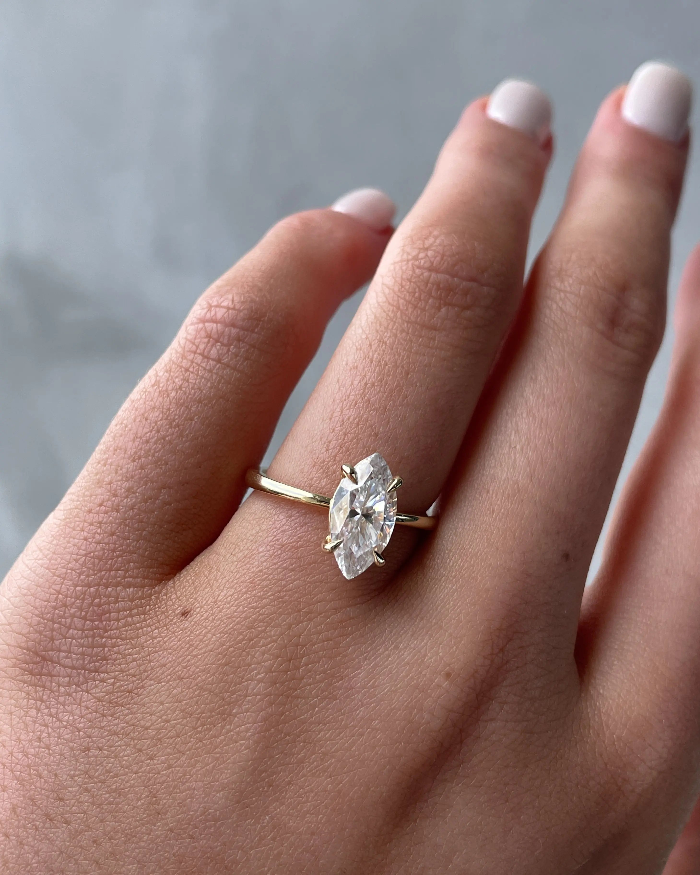 1.50ct Marquise Cut Solitaire D/VVS Lab Grown Diamond Engagement Ring