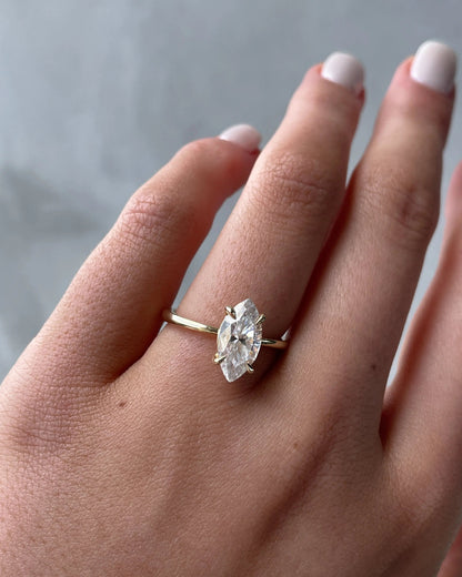 1.50ct Marquise Cut Solitaire D/VVS Lab Grown Diamond Engagement Ring