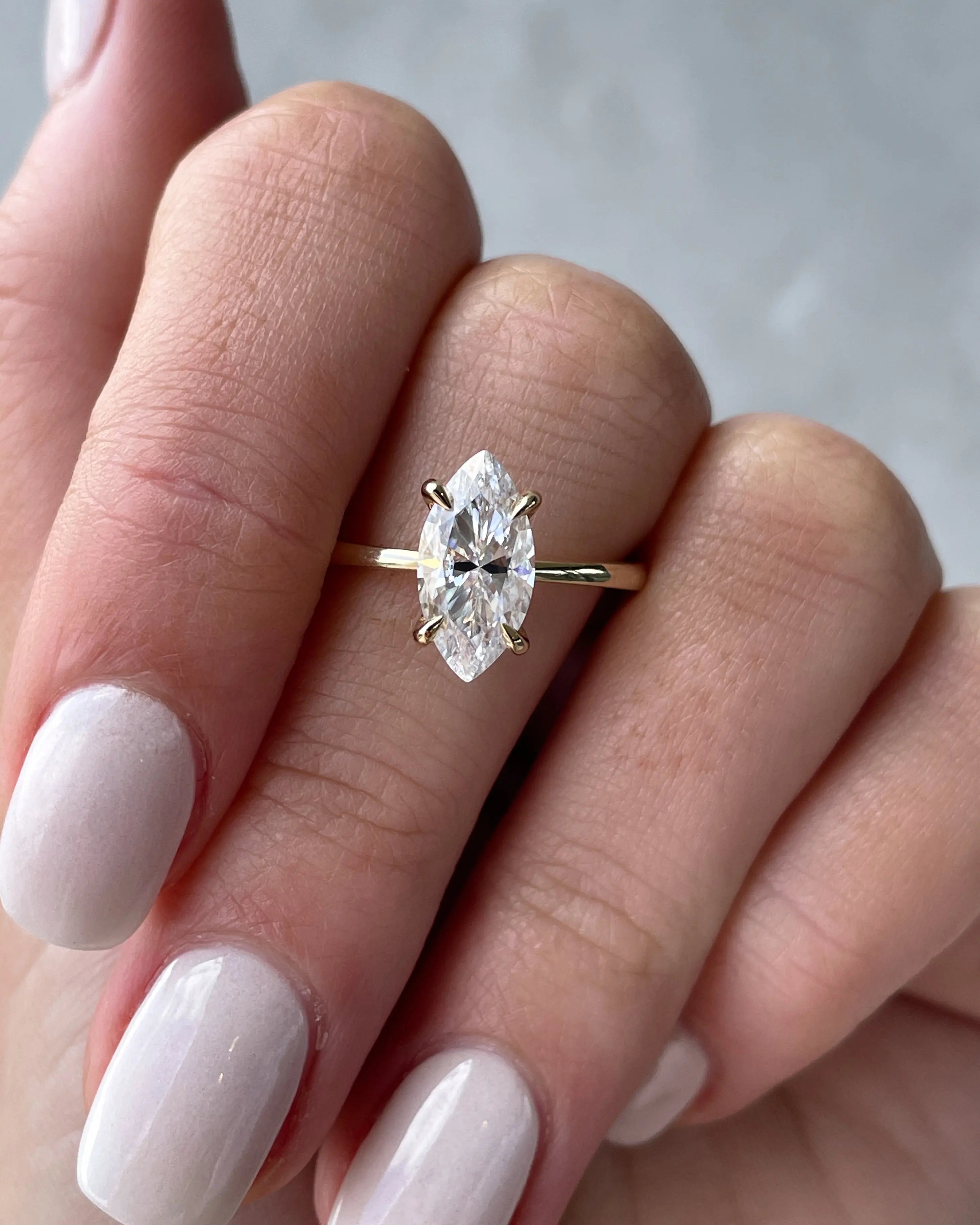 1.50ct Marquise Cut Solitaire D/VVS Lab Grown Diamond Engagement Ring