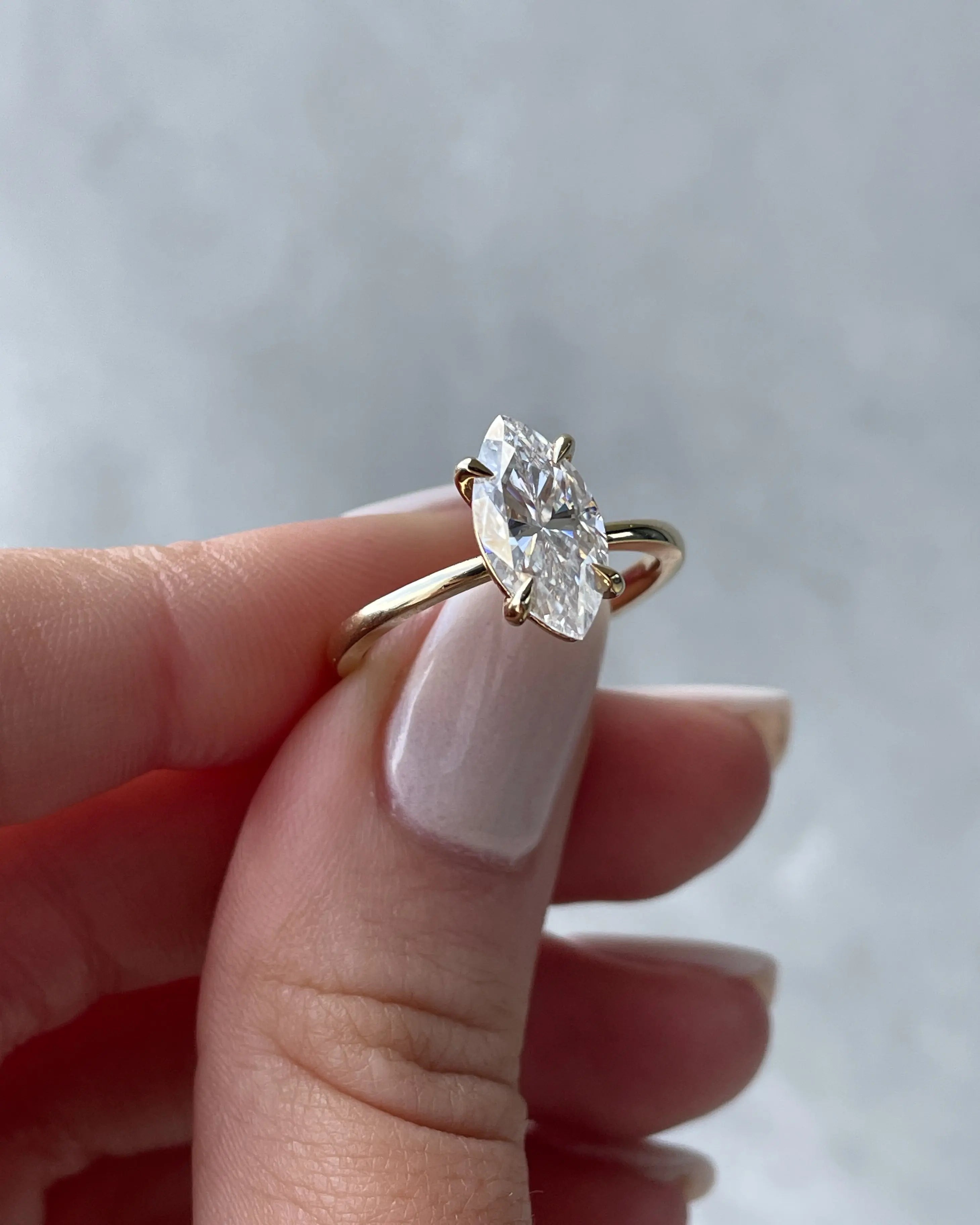 1.50ct Marquise Cut Solitaire D/VVS Lab Grown Diamond Engagement Ring