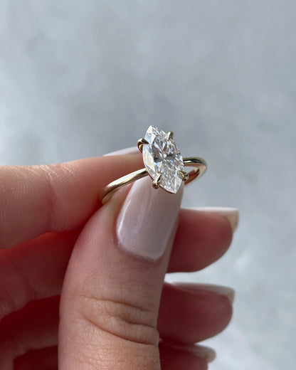 1.50ct Marquise Cut Solitaire D/VVS Lab Grown Diamond Engagement Ring