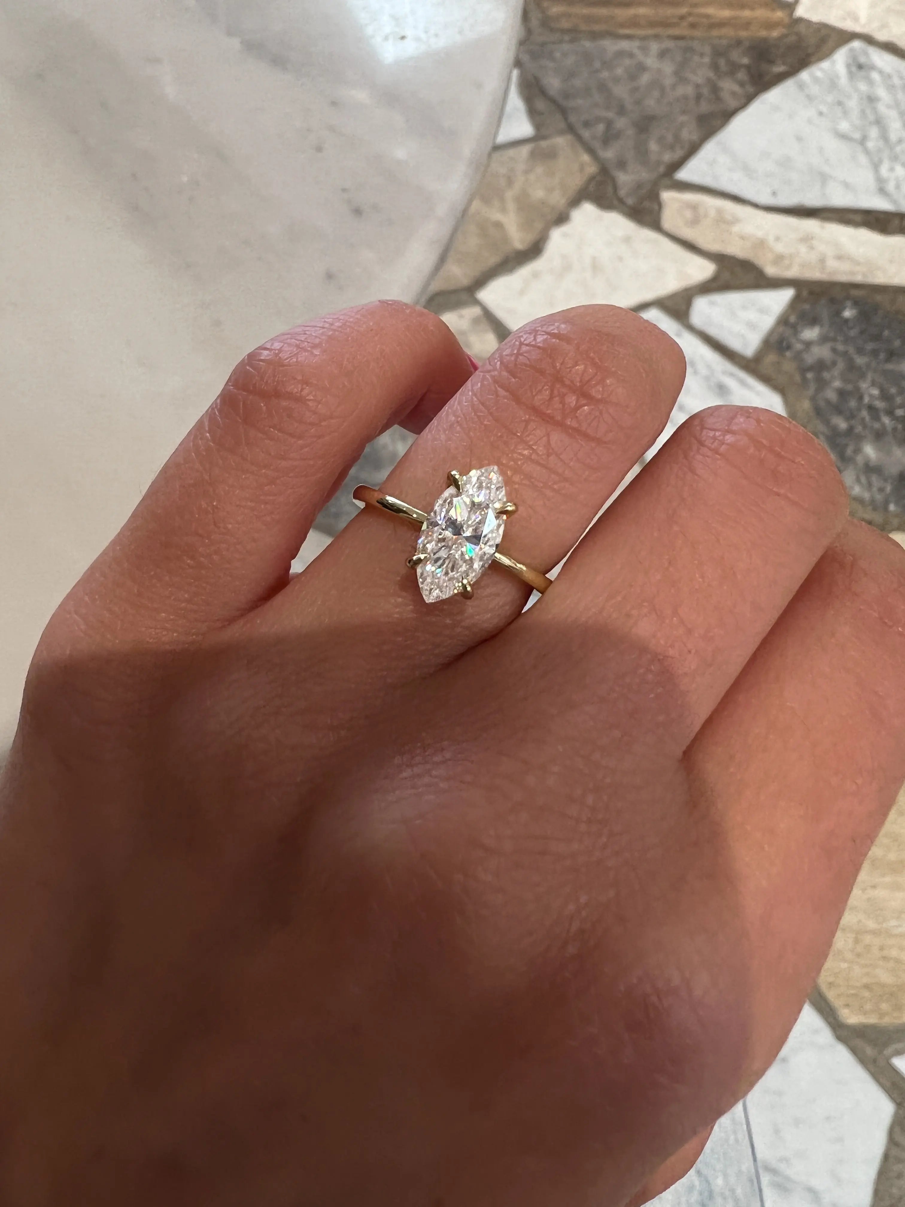 1.50ct Marquise Cut Solitaire D/VVS Lab Grown Diamond Engagement Ring