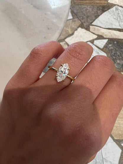 1.50ct Marquise Cut Solitaire D/VVS Lab Grown Diamond Engagement Ring