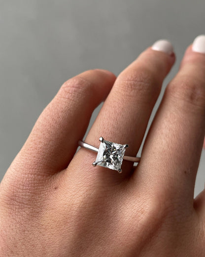 1.50ct Princess Hidden Halo D-VVS1 Lab Grown Diamond Engagement Ring