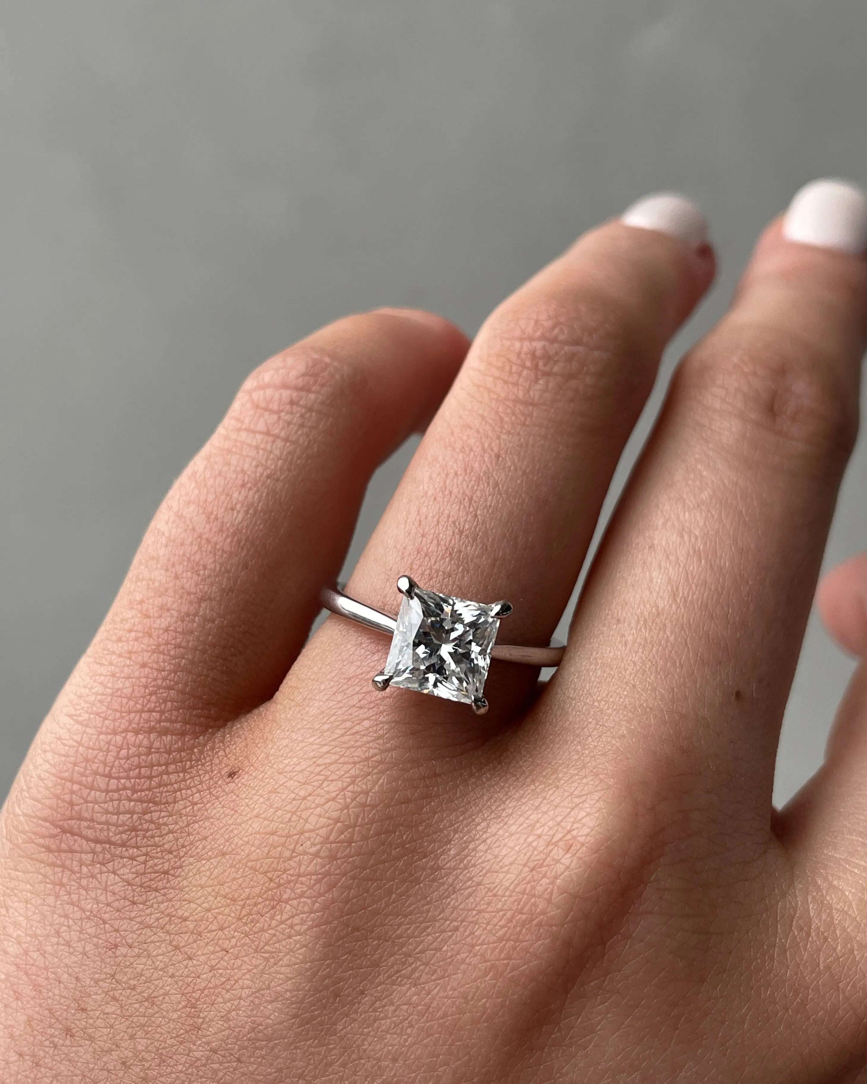 1.50ct Princess Hidden Halo D-VVS1 Lab Grown Diamond Engagement Ring
