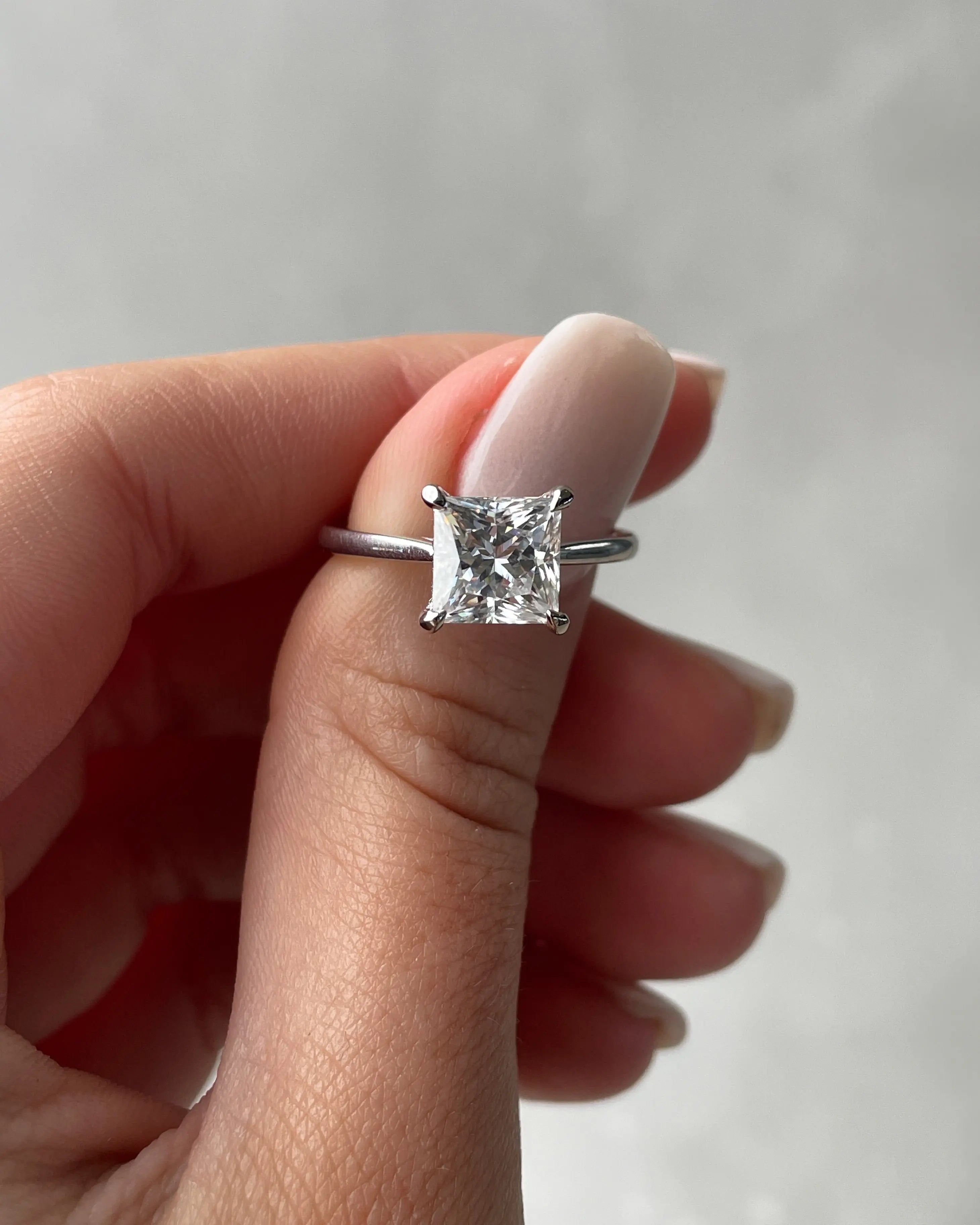 1.50ct Princess Hidden Halo D-VVS1 Lab Grown Diamond Engagement Ring
